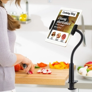 Aduro Solid-Grip 360 Adjustable Universal Gooseneck Tablet Stand for Desk  Durable, Rubberized, Mount with Holder