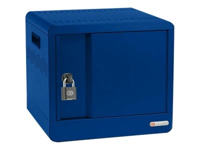 Bretford Cube Micro Station Pre-Wired TVS10USBC - Cabinet unit - for 10 notebooks/tablets - lockable - welded steel - royal blue TVS10USBC-RB