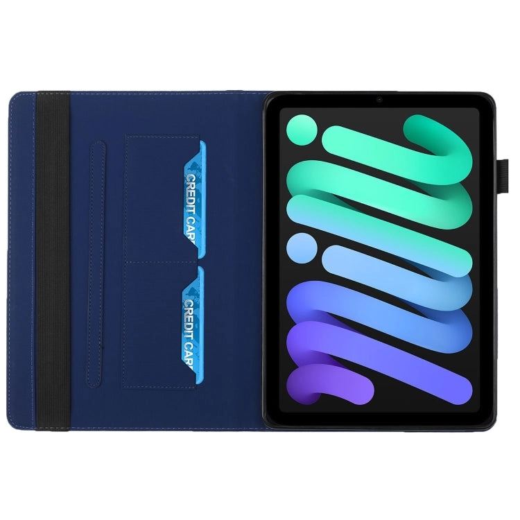 For iPad Mini Rhombus Skin Feel Horizontal Flip Tablet Case with Card Slots Holder