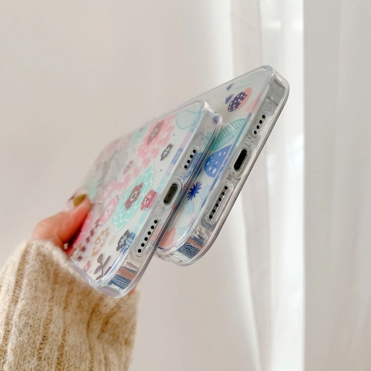 For iPhone 11 Precision Hole Dual-side Laminating IMD Plating Flowers Pattern TPU Phone Case