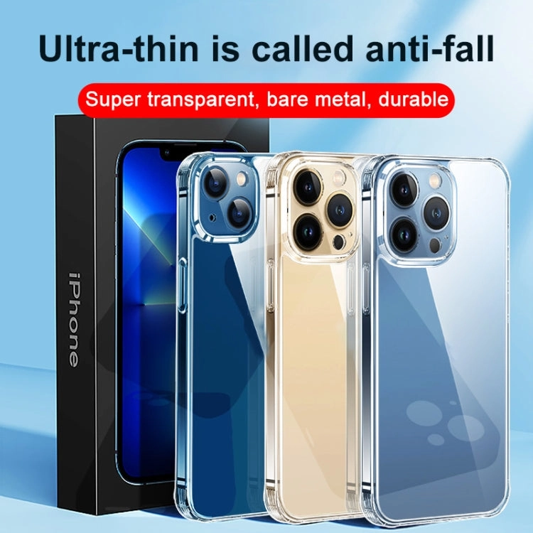 For iPhone 13 0.4mm Ultra-thin Transparent Crystal Diamond Tempered Glass Phone Case