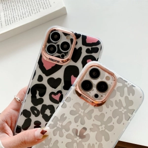 For iPhone 13 Dual-side Laminating IMD Plating Flower Pattern TPU Phone Case