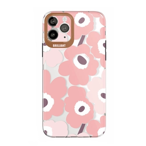 For iPhone 13 Dual-side Laminating IMD Plating Flower Pattern TPU Phone Case