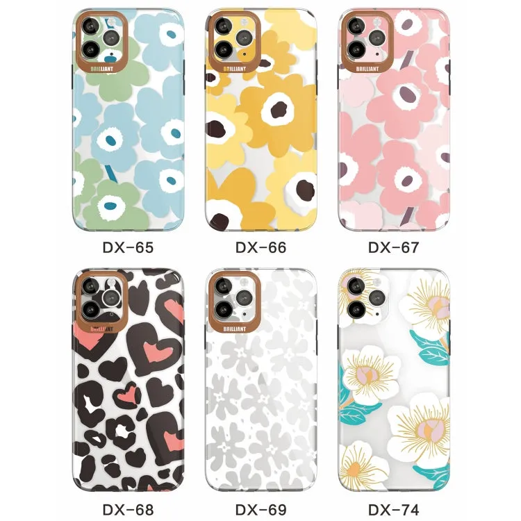 For iPhone 13 Dual-side Laminating IMD Plating Flower Pattern TPU Phone Case