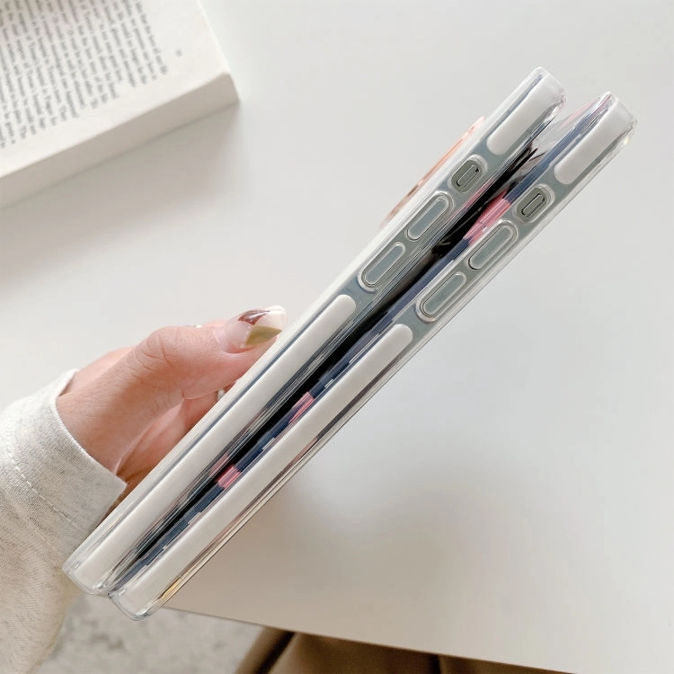 For iPhone 13 Dual-side Laminating IMD Plating Flower Pattern TPU Phone Case