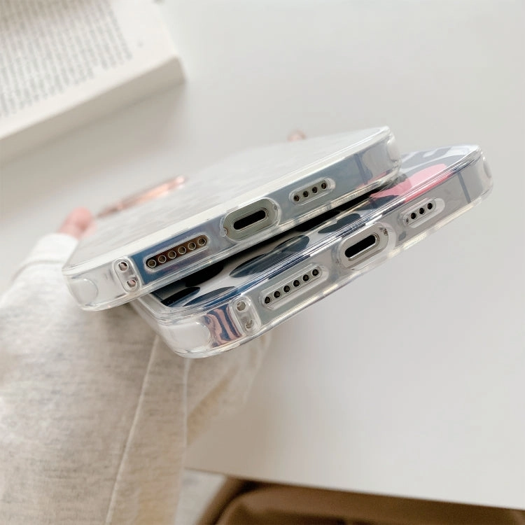 For iPhone 13 Dual-side Laminating IMD Plating Flower Pattern TPU Phone Case