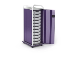 Paragon A&D Crossfit Storage - Trolley - 6 shelves - 16 gauge tubular steel, TFM - frost, fire truck red, wisdom CFS42WDSHLV-918AZA