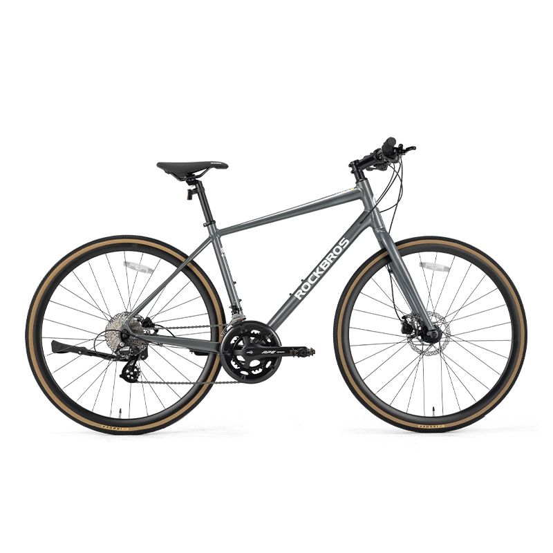 ROCKBROS 16-Speed Flat Handlebar Road BikeAluminum Frame Hydraulic Disc Brakes 11-32T
