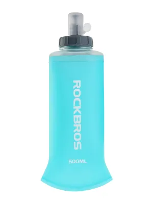 ROCKBROS 500ml Collapsible Soft Flask Flexible Water Bottle for Running, Hiking, Cycling Skiing