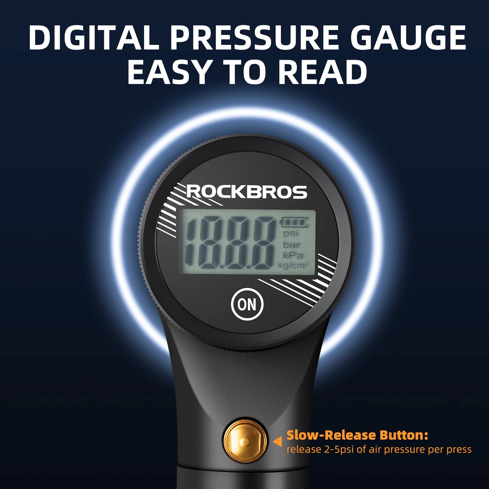 ROCKBROS Bike Tire Shock Mini Pump 320PSI High Pressure