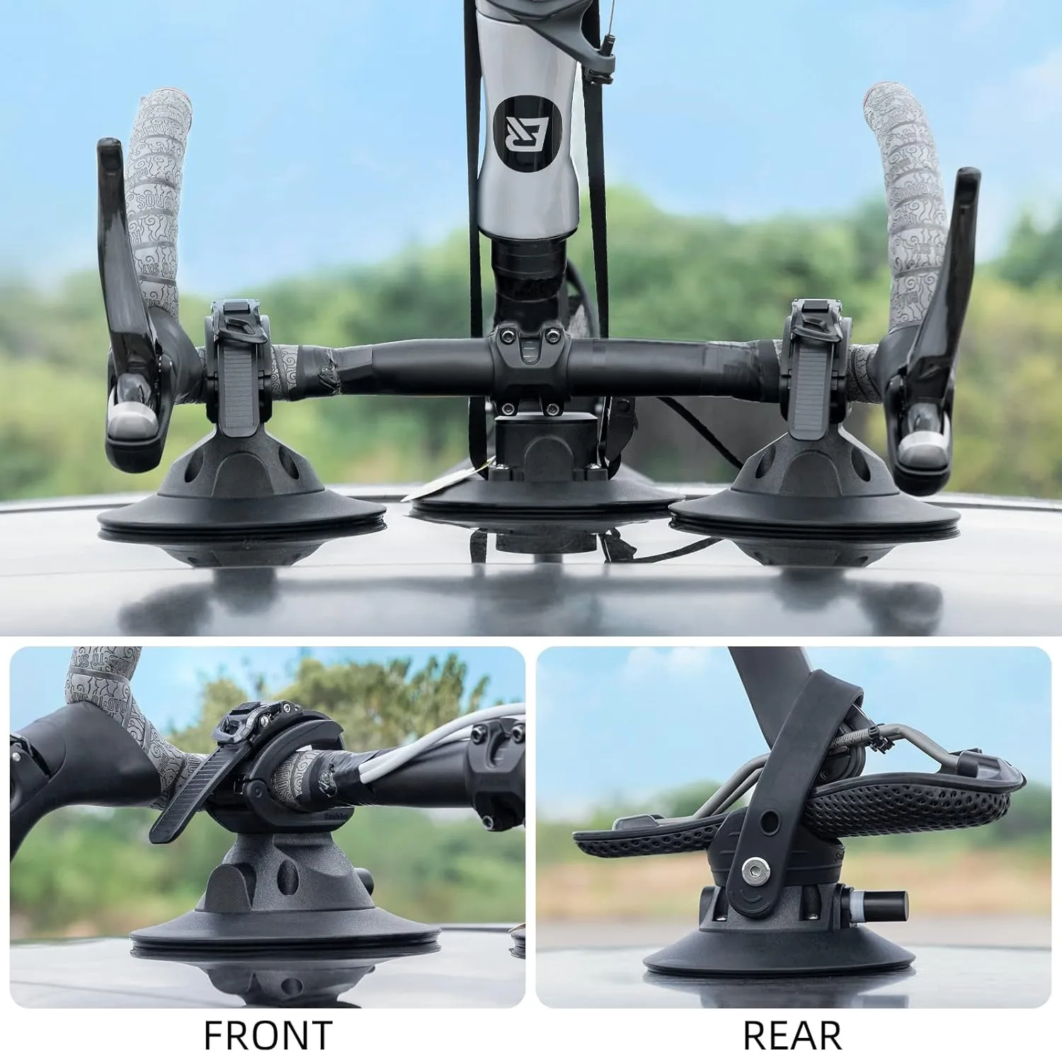 ROCKBROS Inverted Suction Cup Bike Rack Secure Mount for 1 Bike No Removal Needed