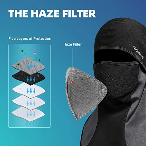 ROCKBROS Winter Ski Mask with Filter Pocket, Full Face Balaclava for Men Women