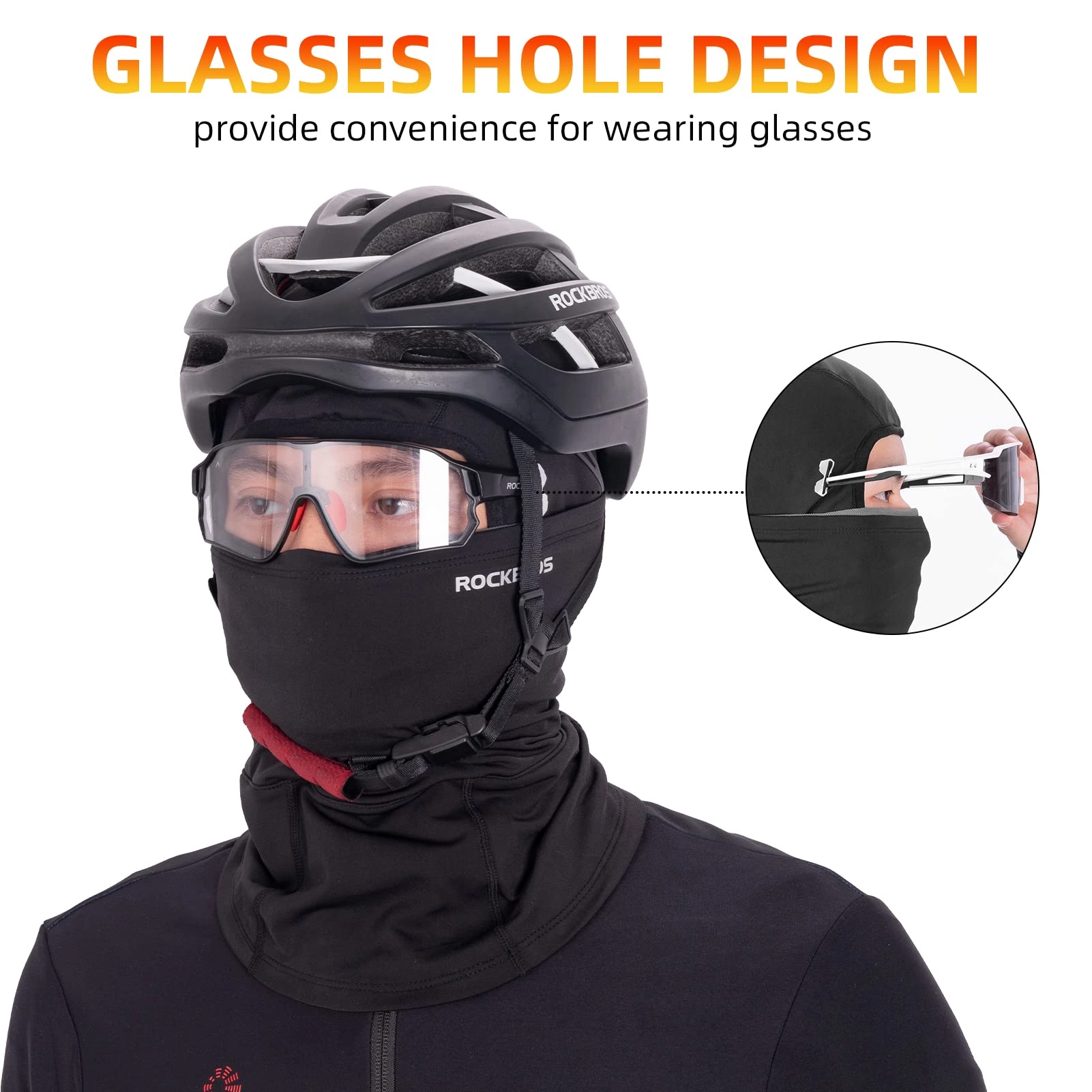 ROCKBROS Winter Ski Mask with Filter Pocket, Full Face Balaclava for Men Women