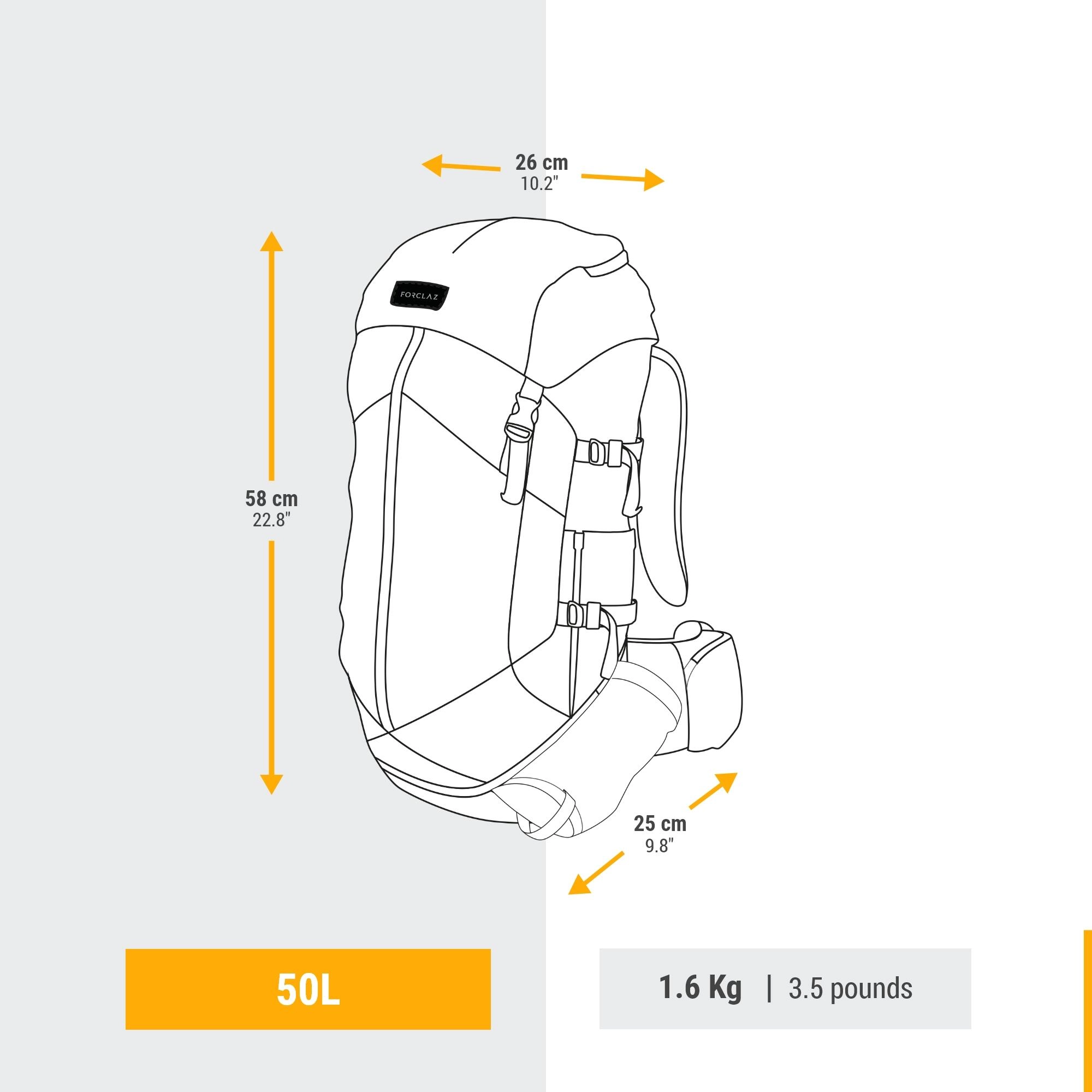 Simond  Women's MT100 Easyfit 50 L Backpacking Pack
