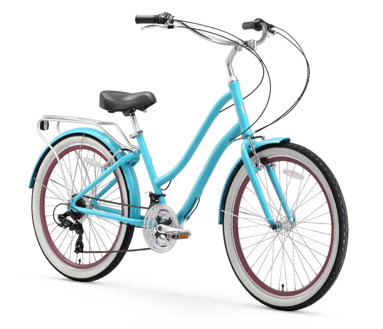 sixthreezero EVRYjourney Women's 26" 21 Speed Step-Through Touring Hybrid Bicycle
