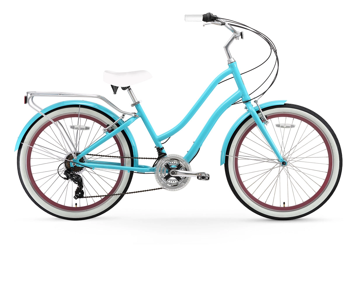 sixthreezero EVRYjourney Women's 26" 21 Speed Step-Through Touring Hybrid Bicycle