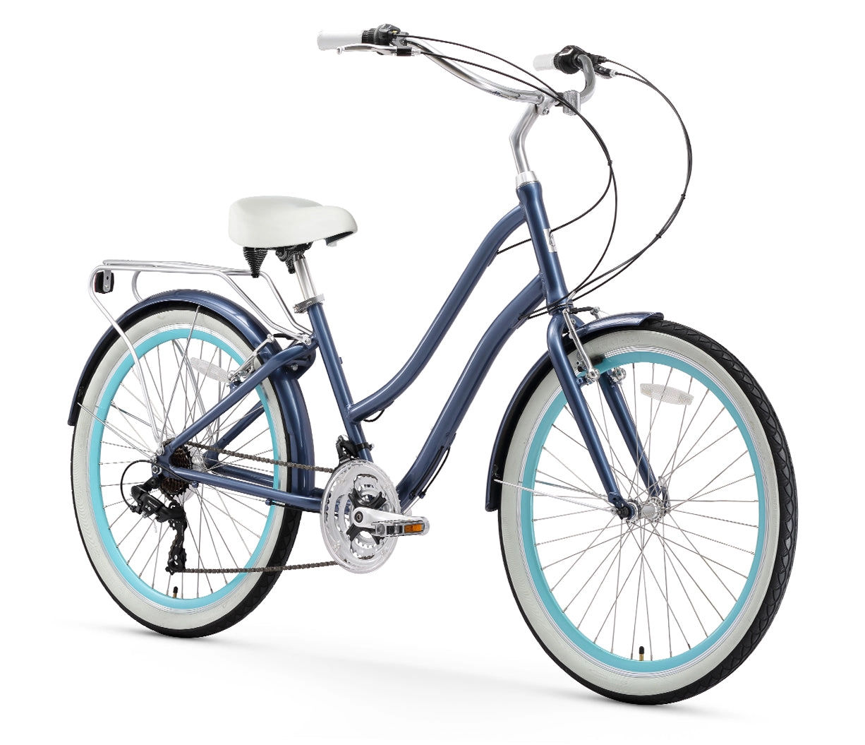 sixthreezero EVRYjourney Women's 26" 21 Speed Step-Through Touring Hybrid Bicycle
