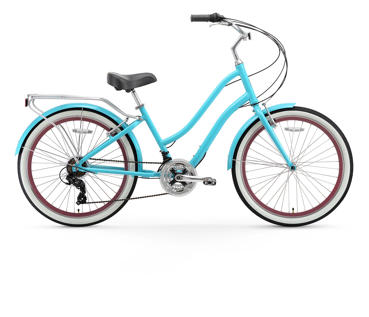 sixthreezero EVRYjourney Women's 26" 21 Speed Step-Through Touring Hybrid Bicycle