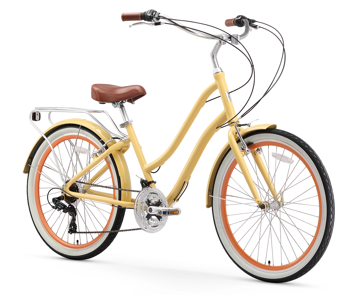 sixthreezero EVRYjourney Women's 26" 21 Speed Step-Through Touring Hybrid Bicycle
