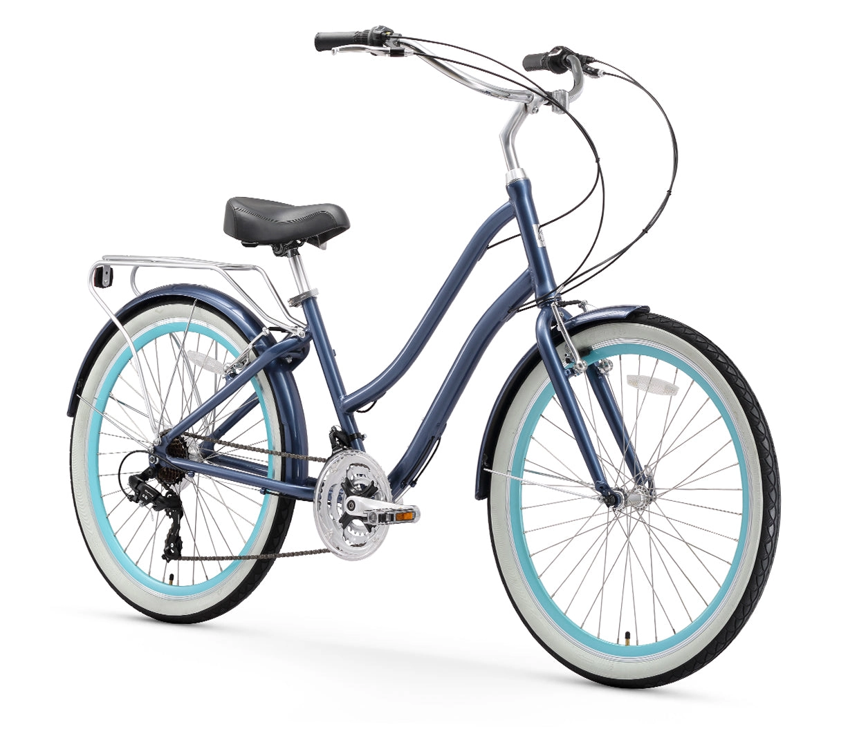 sixthreezero EVRYjourney Women's 26" 21 Speed Step-Through Touring Hybrid Bicycle
