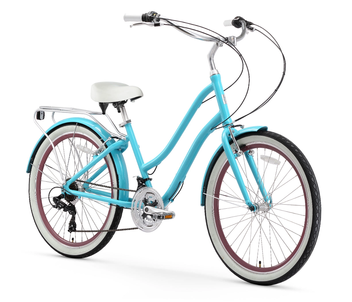 sixthreezero EVRYjourney Women's 26" 21 Speed Step-Through Touring Hybrid Bicycle