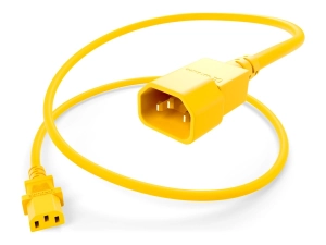 UNC Group - Power cable - power IEC 60320 C13 to IEC 60320 C14 - 250 V - 15 A - 3 ft - yellow PWCD-C13C14-15A-03F-YLW