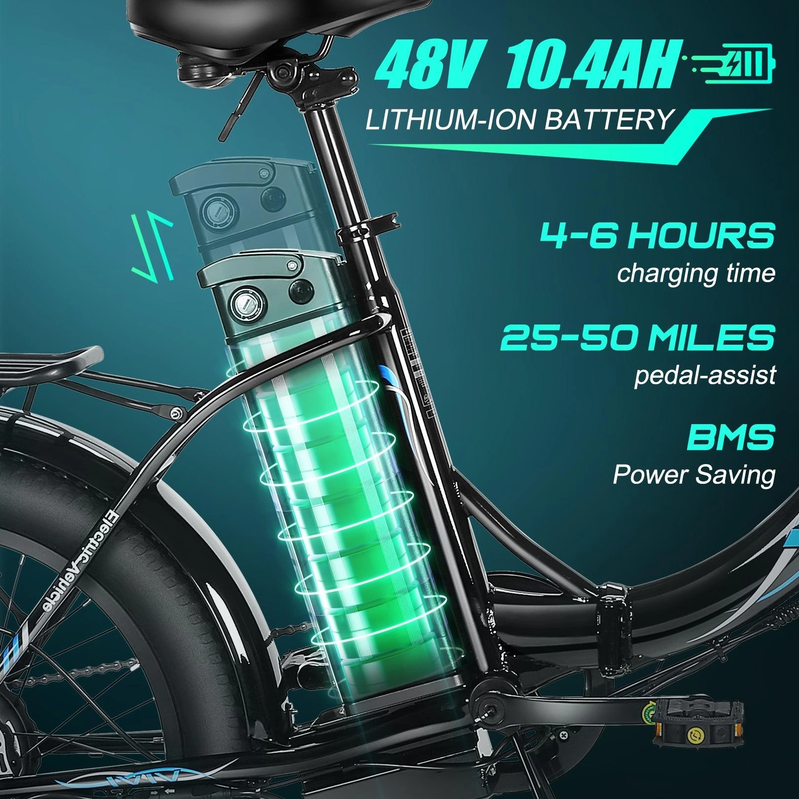 VIVI MT20UL Electric Bike 3.0" Fat Tire Folding Electric Bike UL2849 Certified