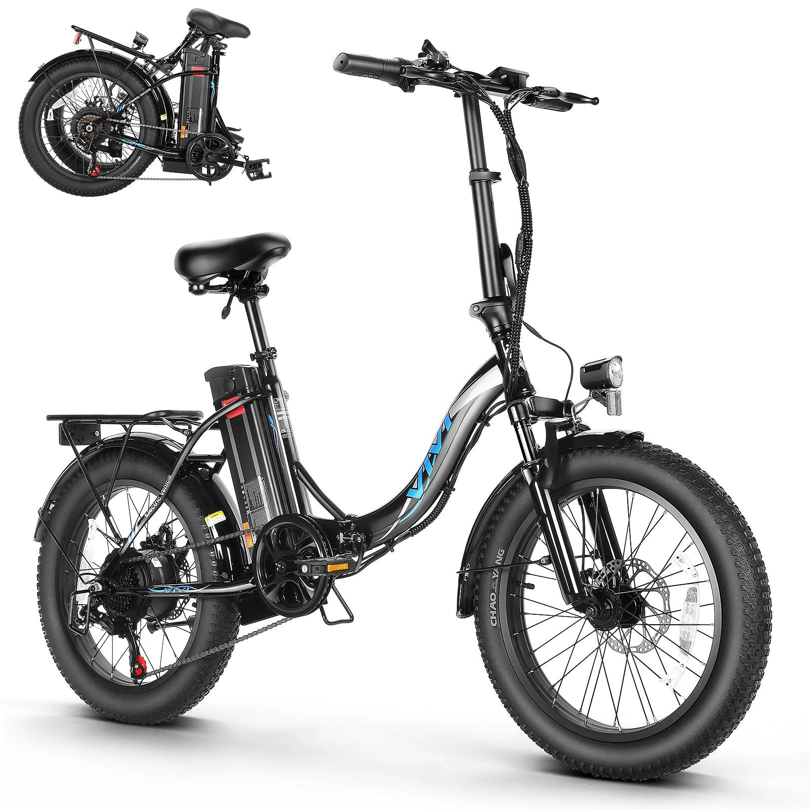 VIVI MT20UL Electric Bike 3.0" Fat Tire Folding Electric Bike UL2849 Certified