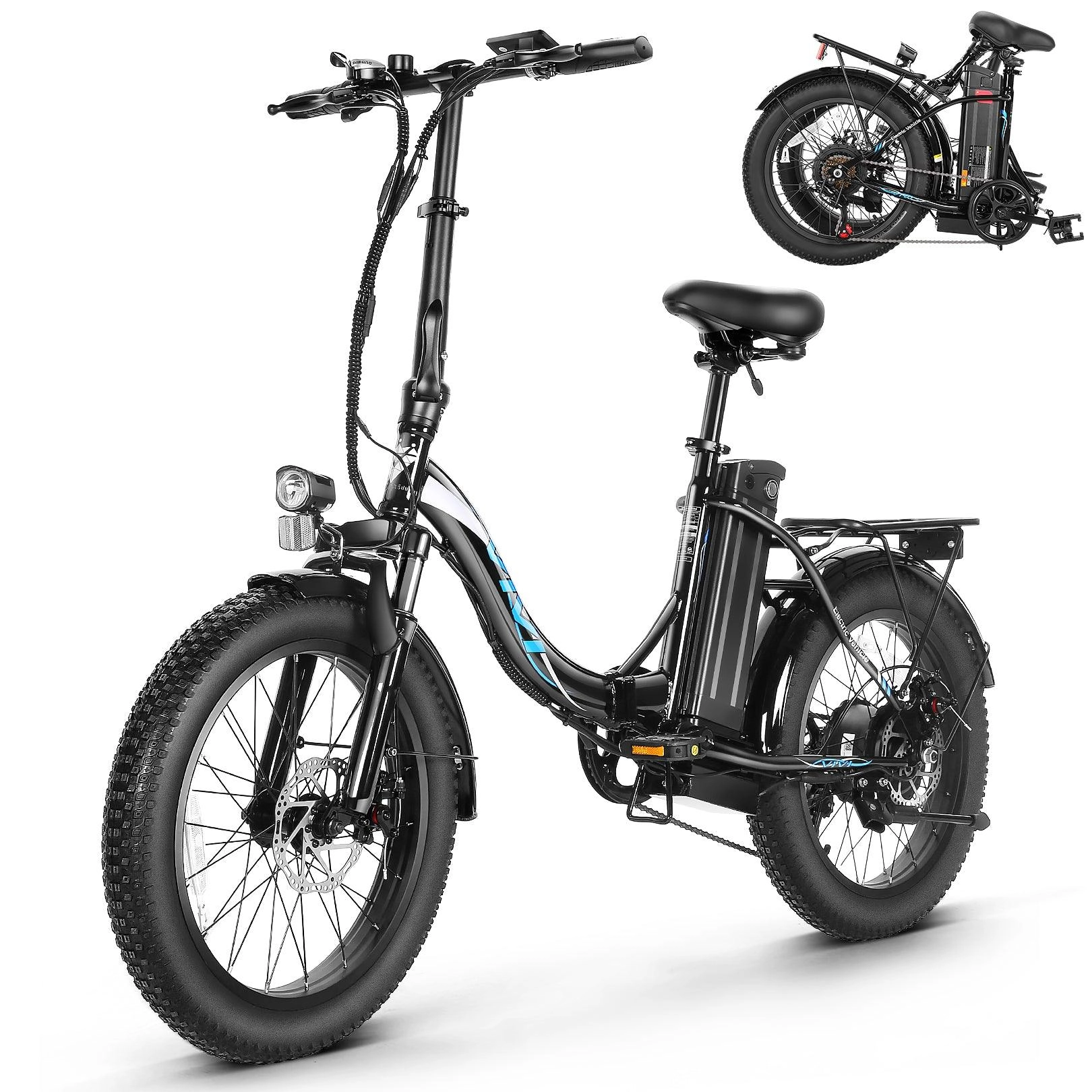 VIVI MT20UL Electric Bike 3.0" Fat Tire Folding Electric Bike UL2849 Certified