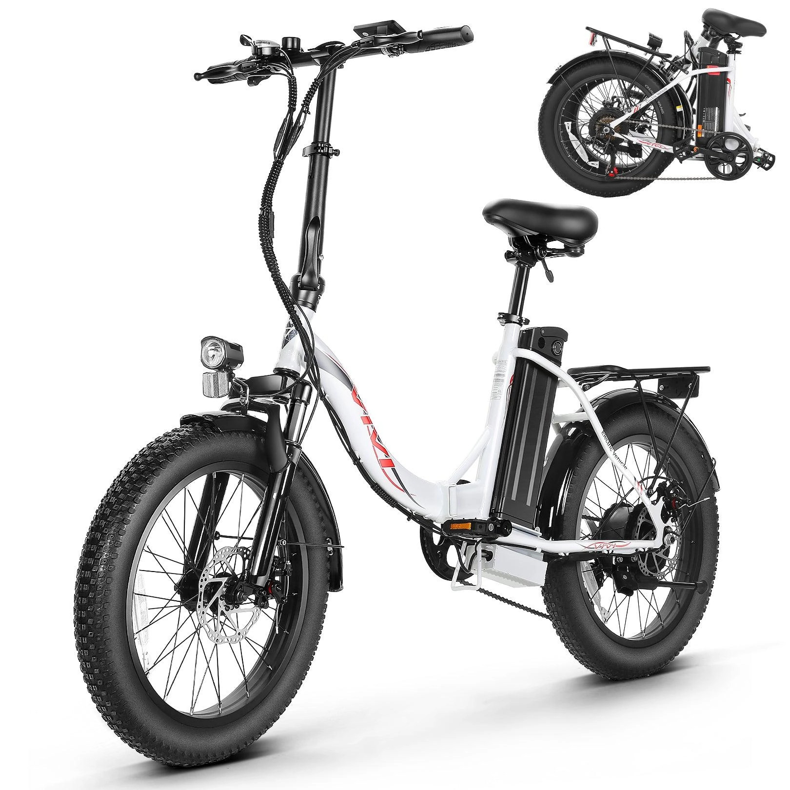 VIVI MT20UL Electric Bike 3.0" Fat Tire Folding Electric Bike UL2849 Certified